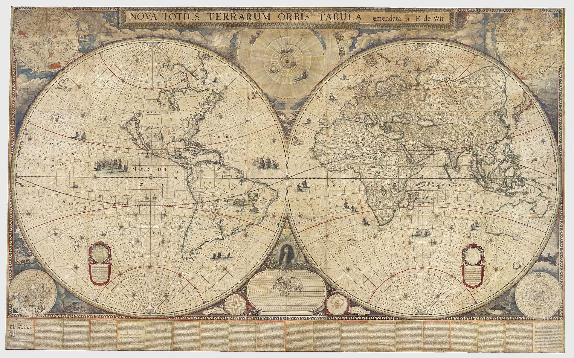 An antique chart of the world